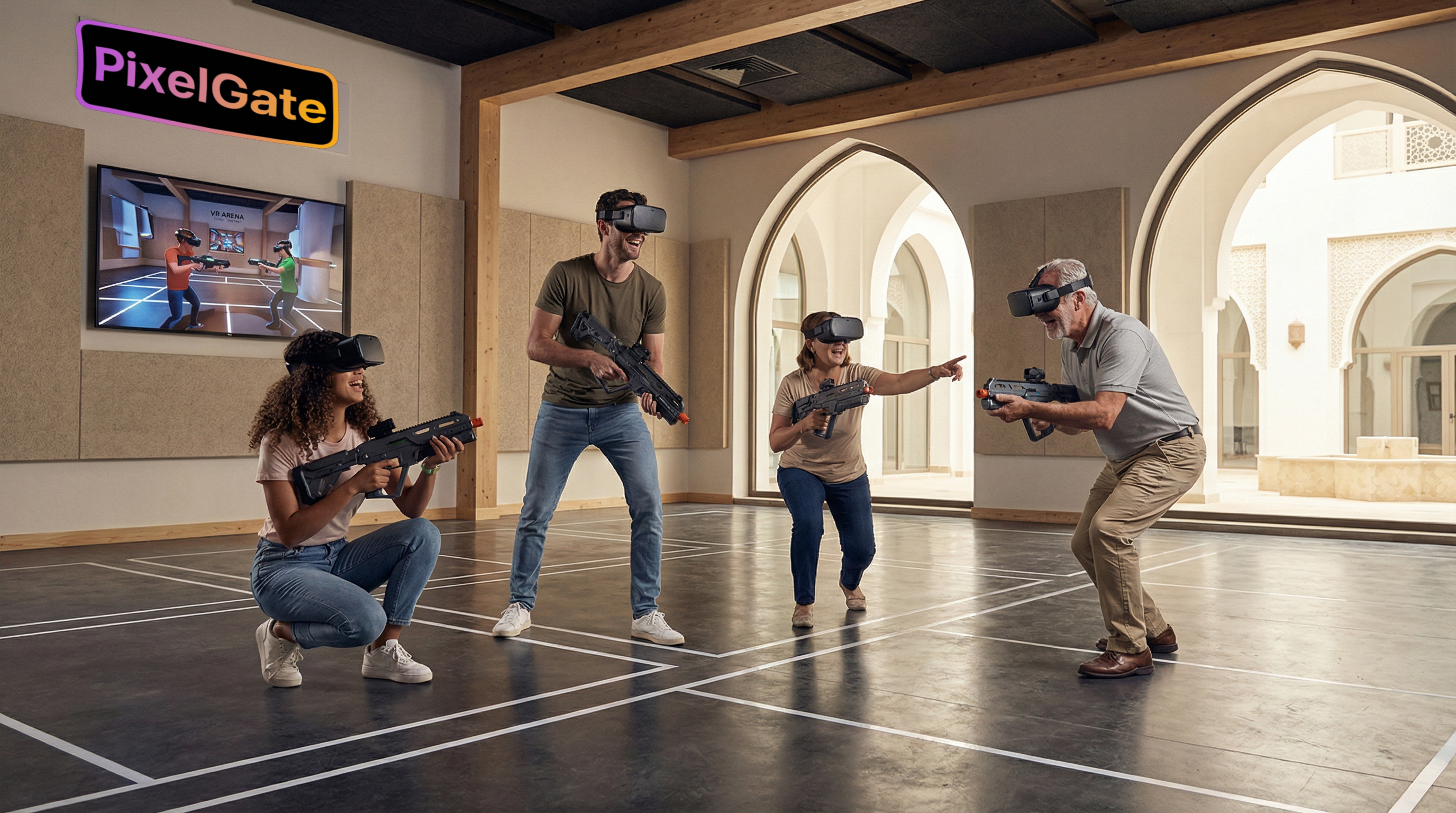 Family enjoying a VR experience